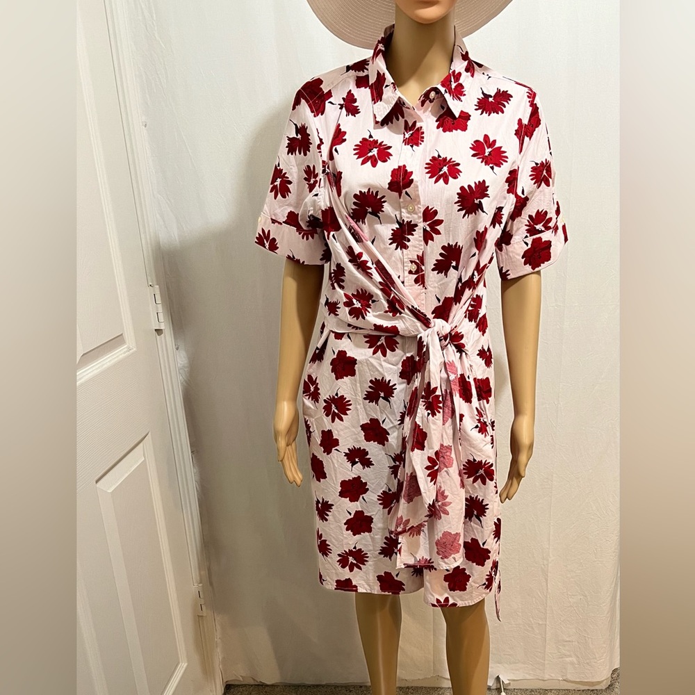 Free Assembly Women’s Wrap shirt dress with short sleeves